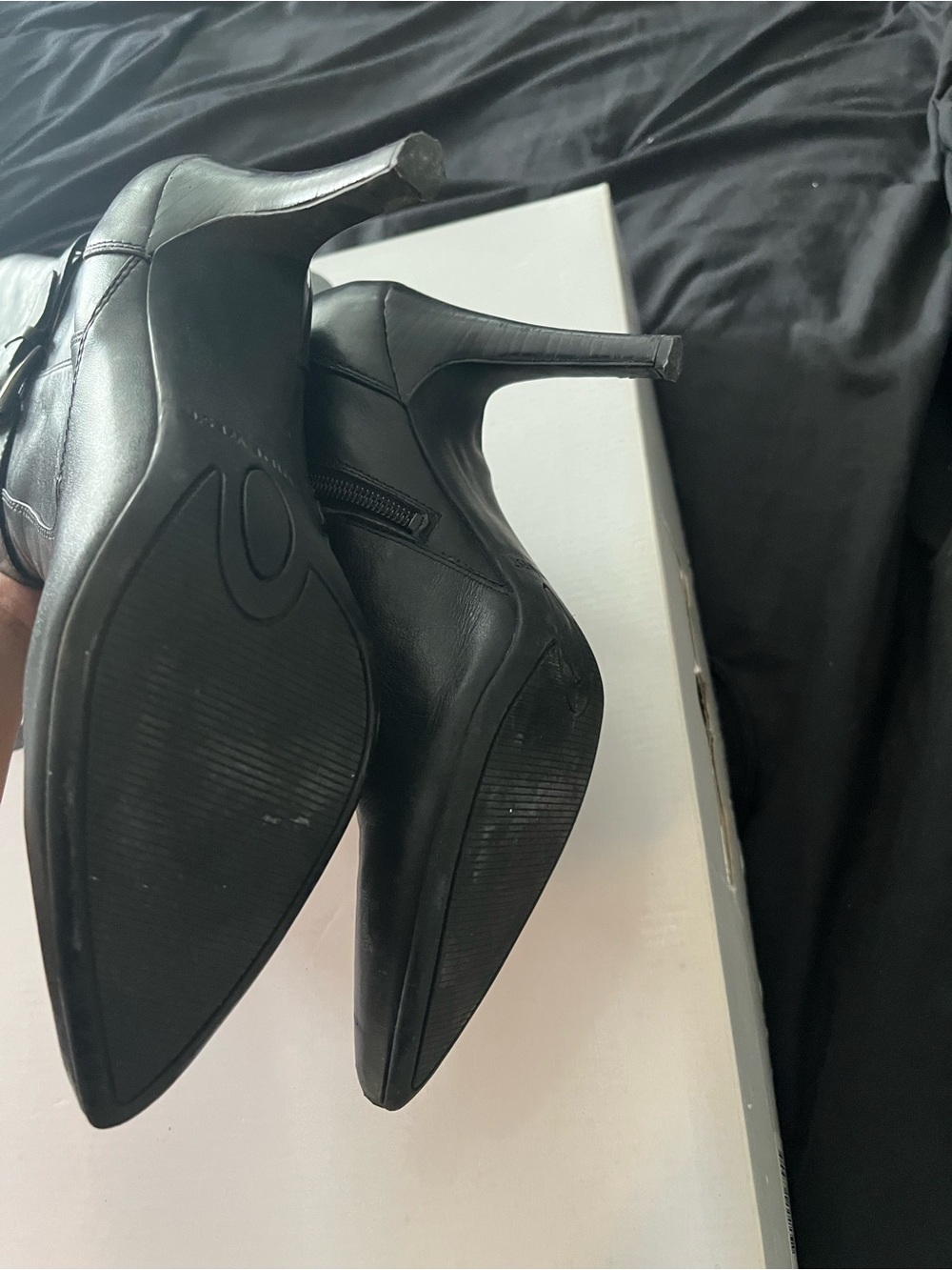 Nine West Black Pointed Toe Knee-High Stiletto Boots - Picture 5 of 10